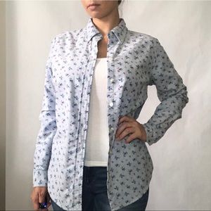 Eddie Bauer | Light Blue Floral Button Down Sz Med